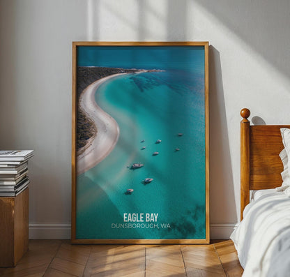 Eagle Bay Dunsborough Wall Art Poster Print Aerial View Beach Landscape - Travel Wall Art
