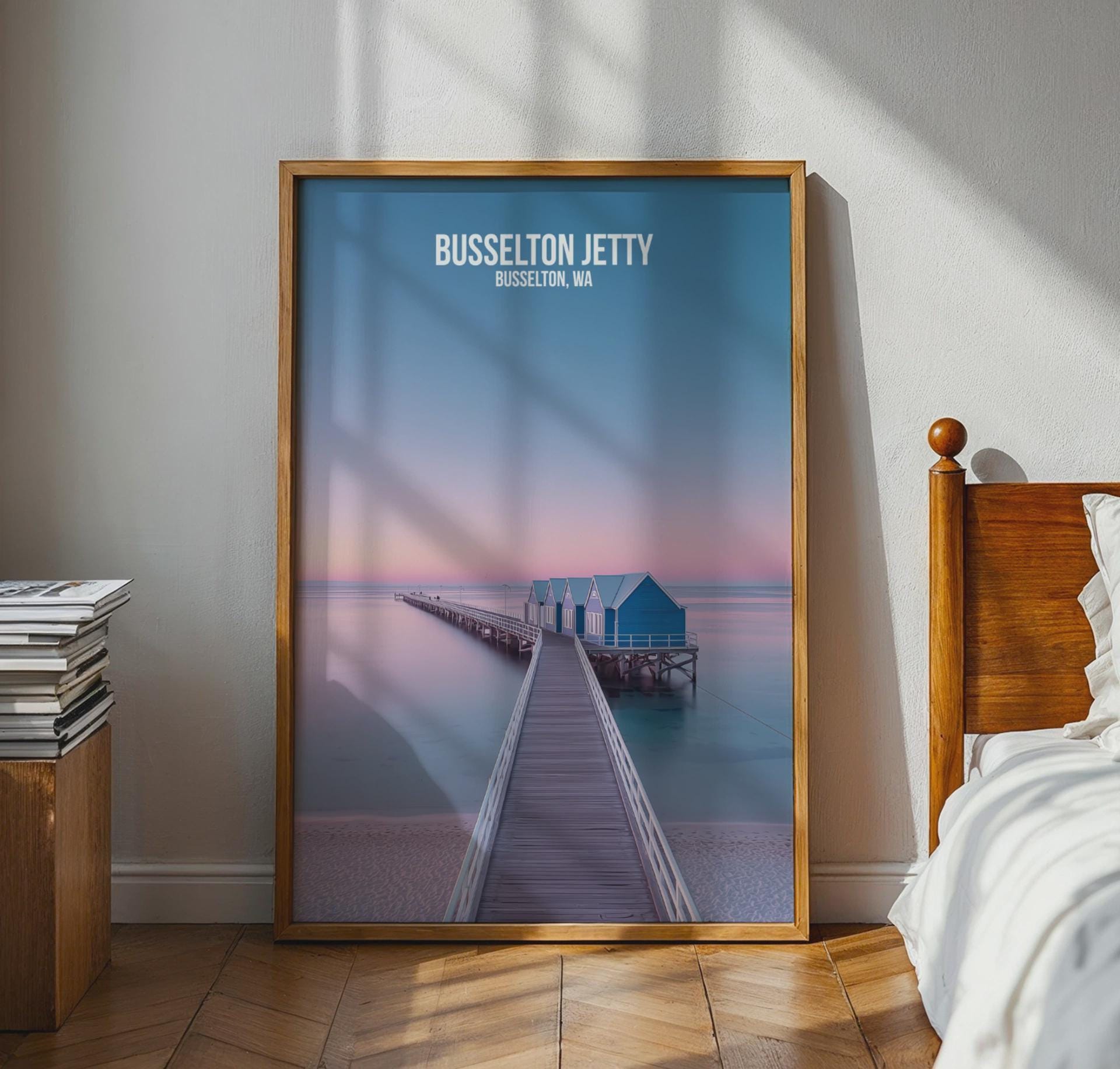 Busselton Jetty Poster Busselton WA Wall Art - Travel Wall Art