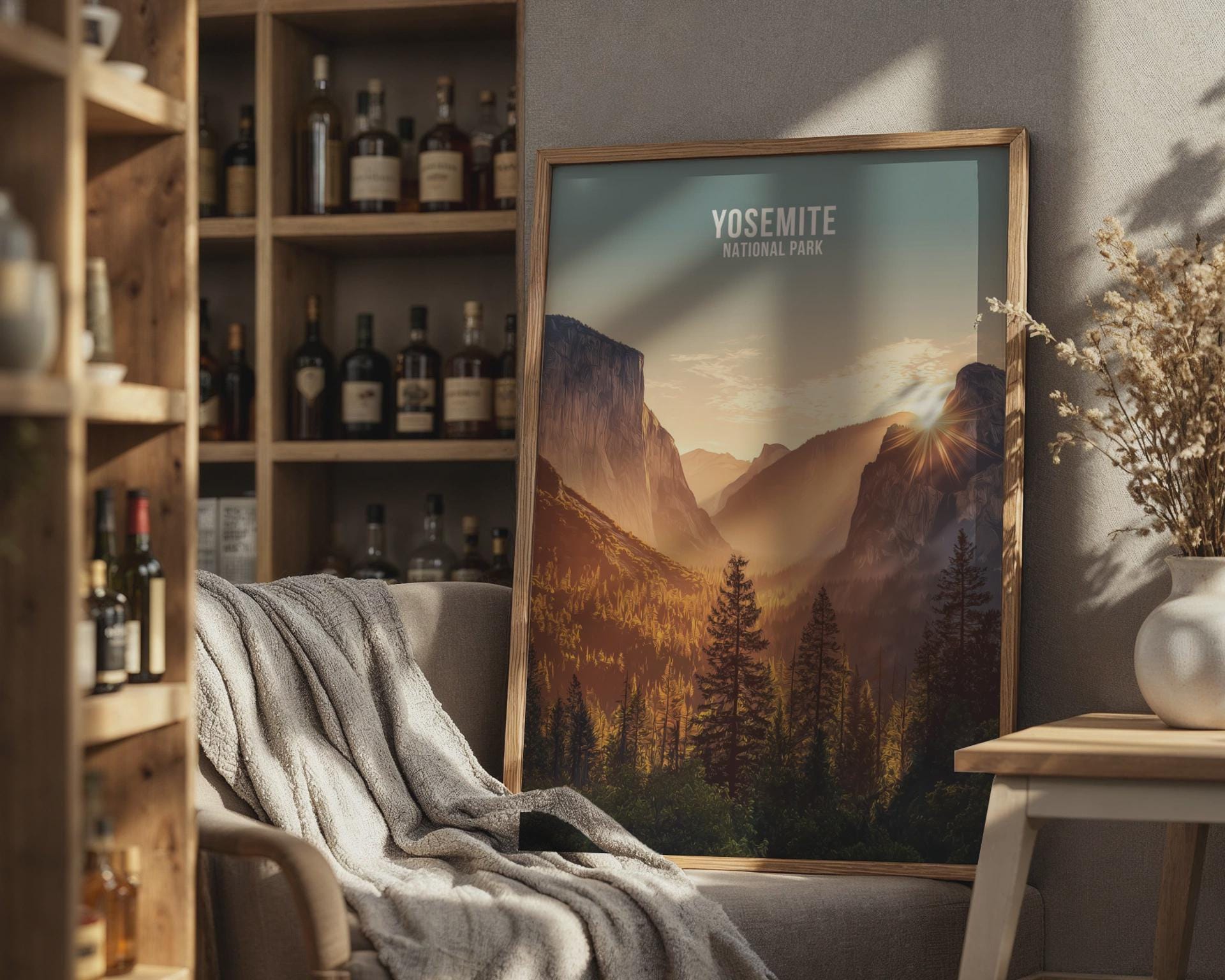 Sunset Landscape Yosemite Print Wall Art National Park Art - Travel Wall Art
