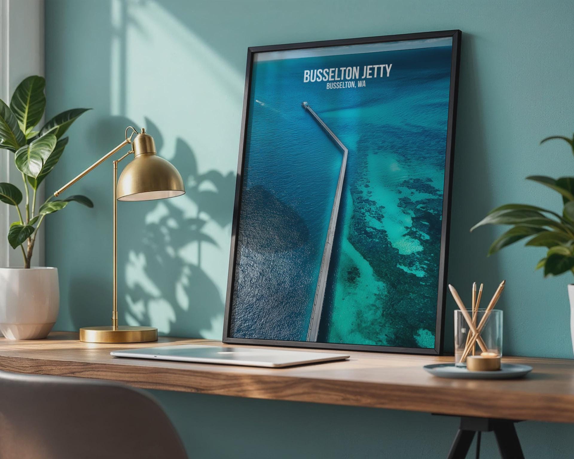 Busselton Jetty Aerial View Print - Travel Wall Art