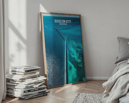 Busselton Jetty Aerial View Print - Travel Wall Art