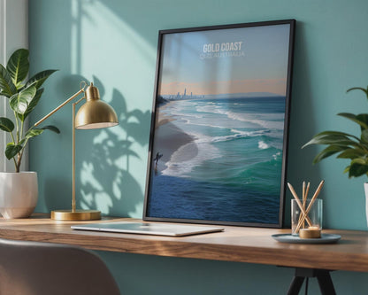 Gold Coast QLD Australia Print Poster Wall Art - Travel Wall Art