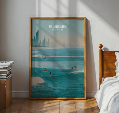 Broadbeach Art Print Gold Coast QLD Coastal Beach Wall Art - Travel Wall Art