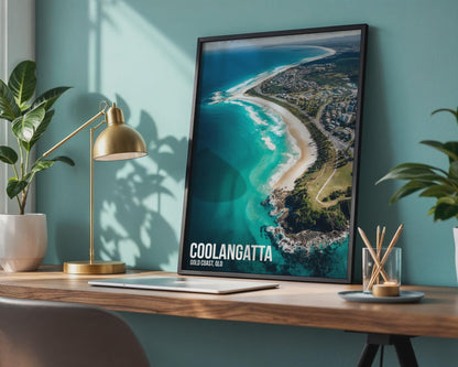 Coolangatta Aerial Print Ocean Landscape Art - Travel Wall Art