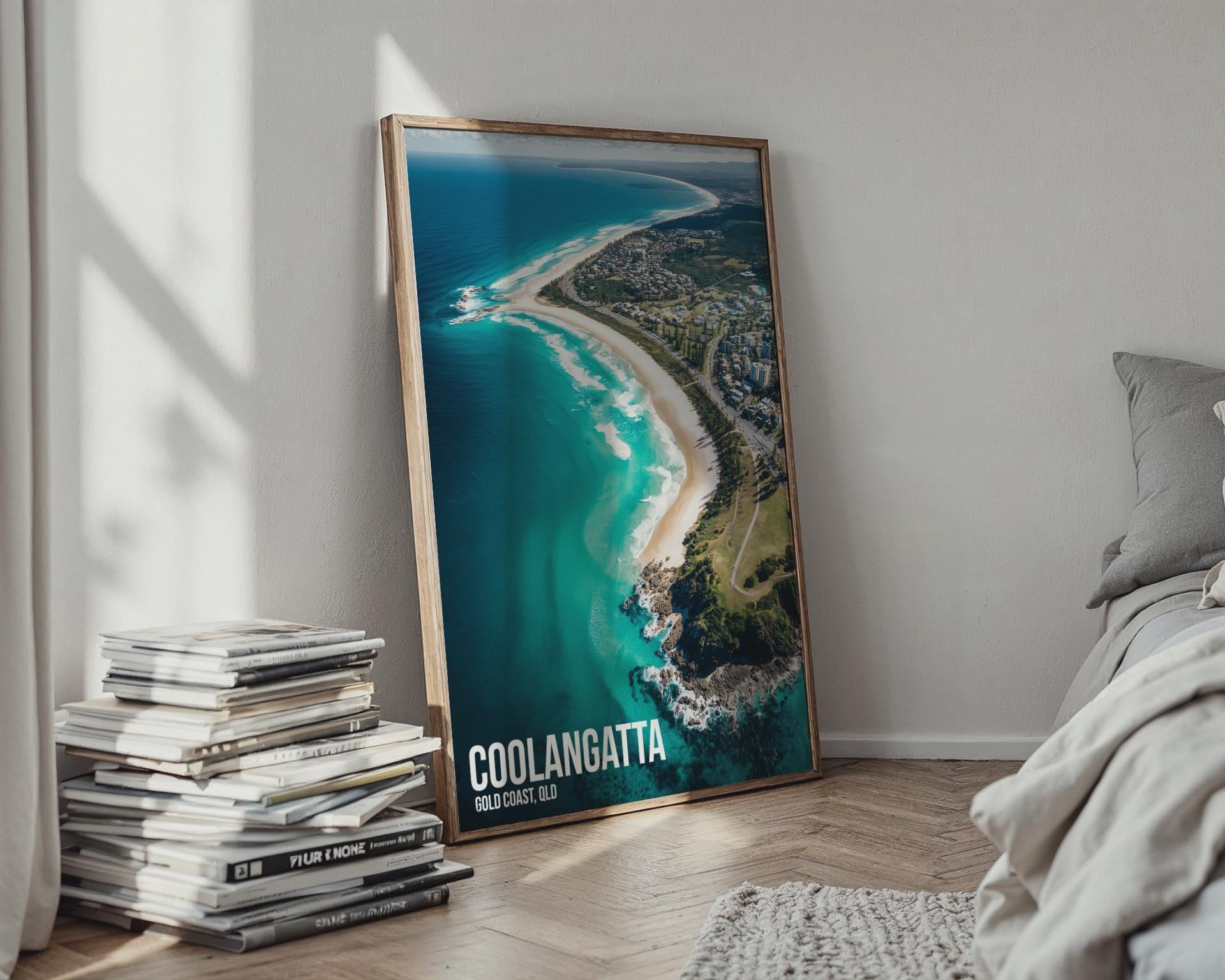 Coolangatta Aerial Print Ocean Landscape Art - Travel Wall Art