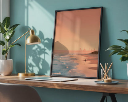 Gold Coast Beach Sunset Wall Art Print - Travel Wall Art