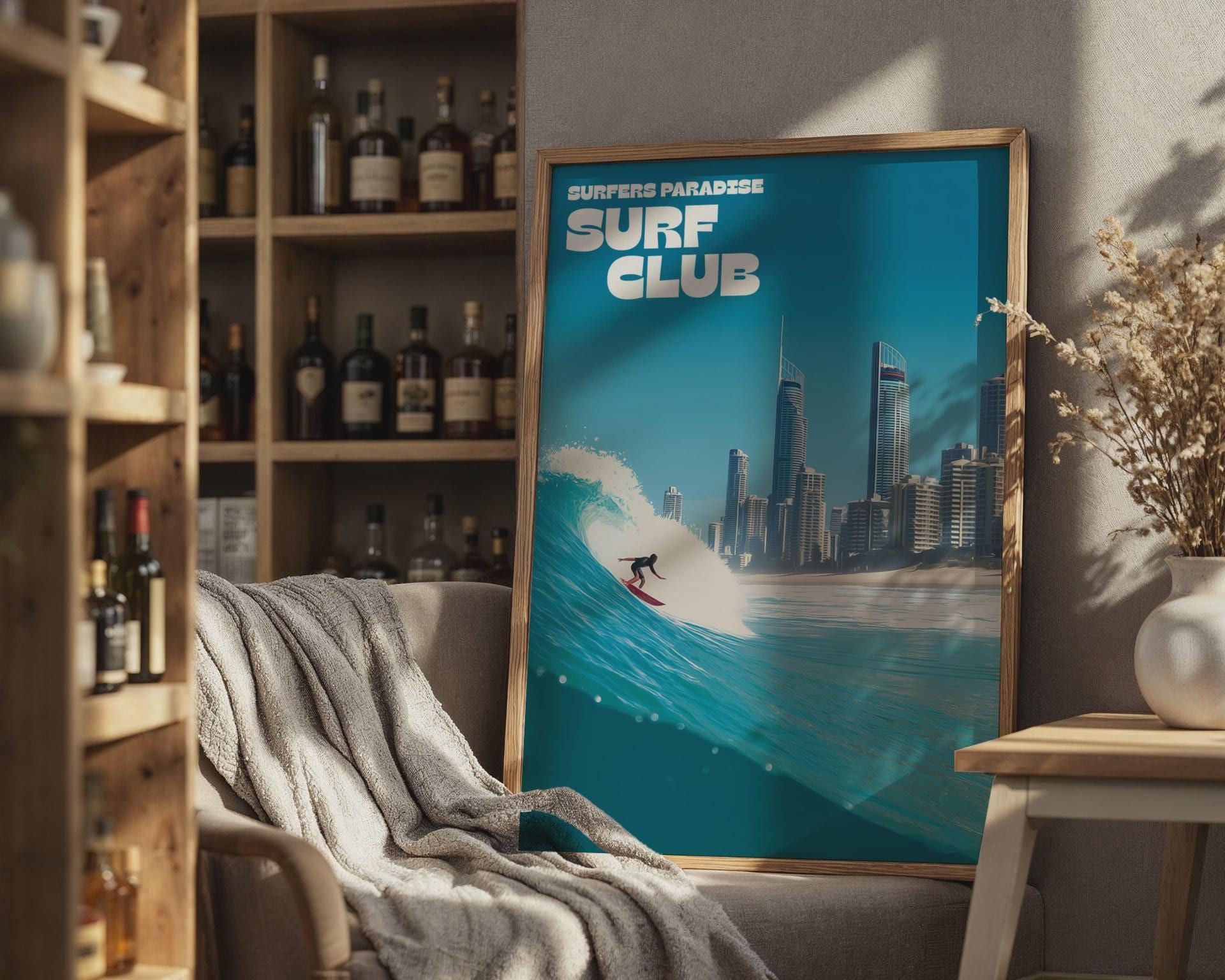 Surfers Paradise Surf Club Wall Art Print - Travel Wall Art