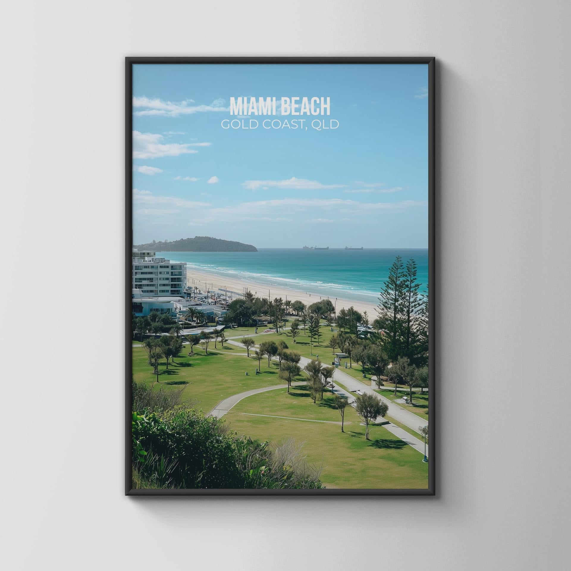 Miami Beach Gold Coast Poster Wall Art Print - Travel Wall Art