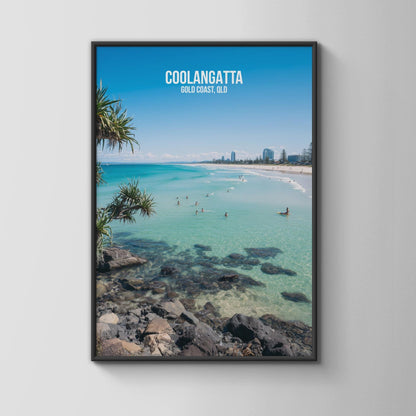 Coolangatta Beach Wall Art Print Scenic Poster Coastal Queensland - Travel Wall Art