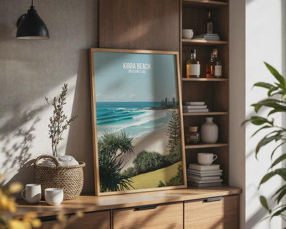Kirra Beach Wall Art Print Coastal Landscape Art - Travel Wall Art