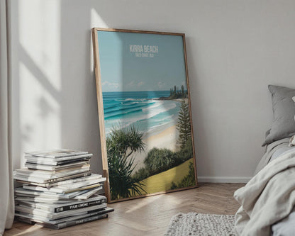 Kirra Beach Wall Art Print Coastal Landscape Art - Travel Wall Art