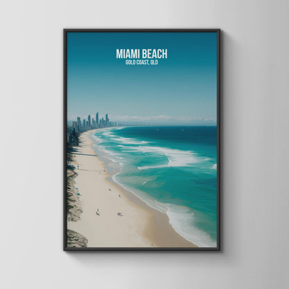 Miami Beach Gold Coast Poster Wall Art - Travel Wall Art