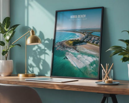 Kirra Beach Wall Art Coastal Print - Travel Wall Art