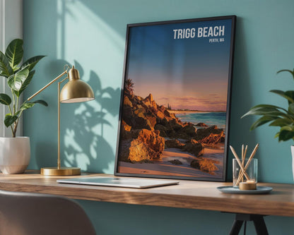 Trigg Beach Poster Perth Wall Art Landscape Print - Travel Wall Art