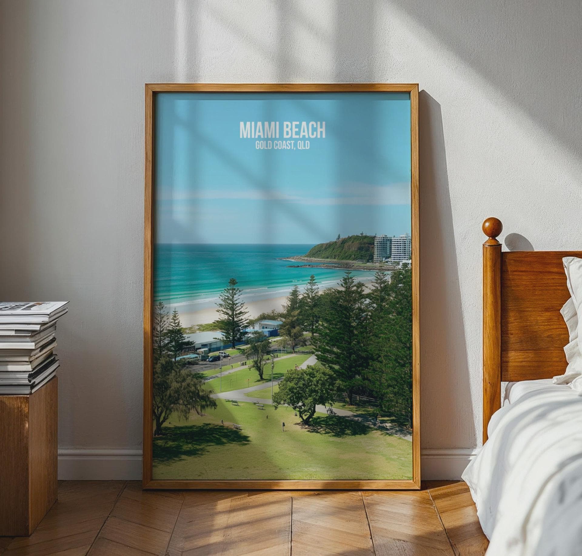 Miami Beach Gold Coast Artwork Poster Print - Travel Wall Art