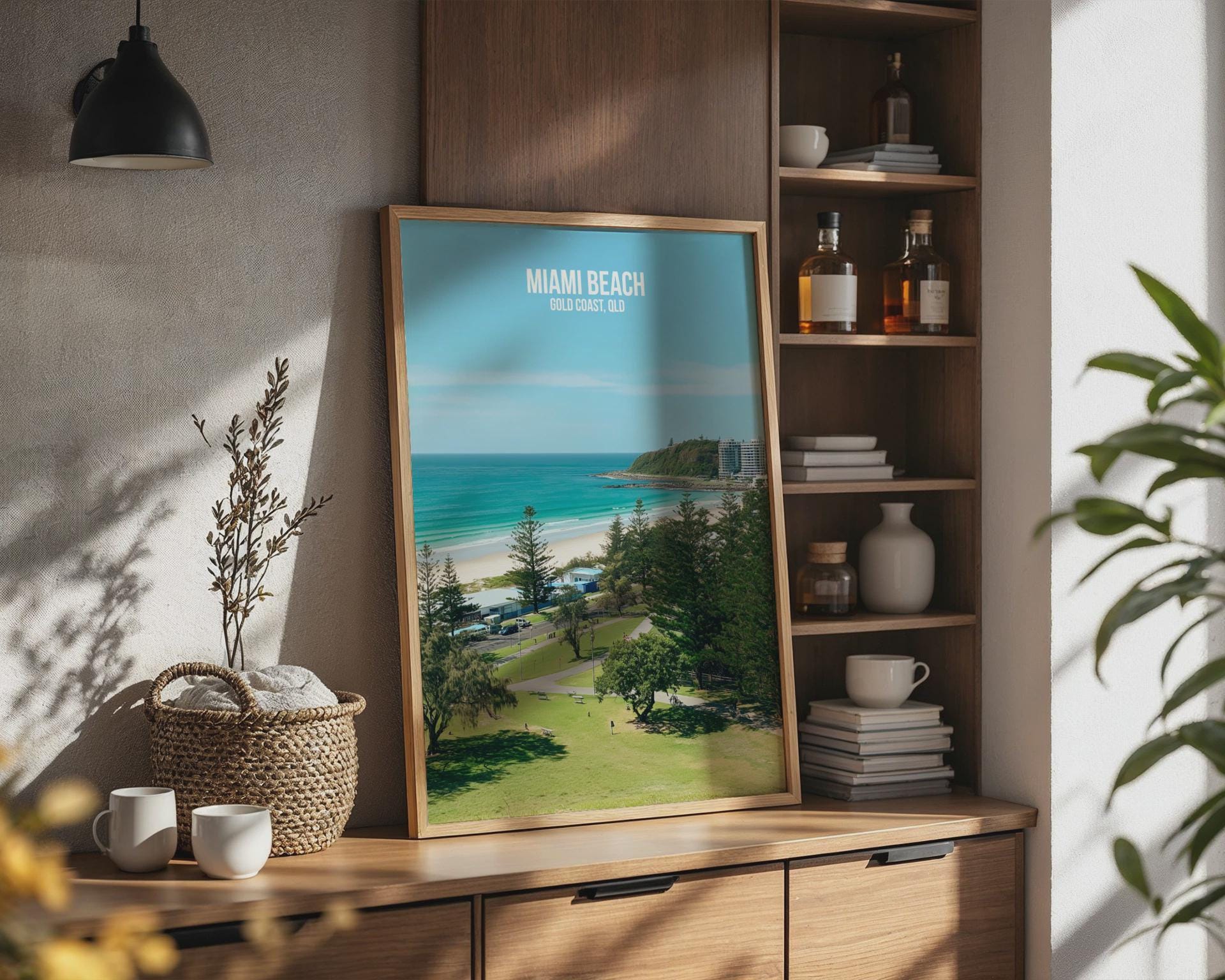 Miami Beach Gold Coast Artwork Poster Print - Travel Wall Art