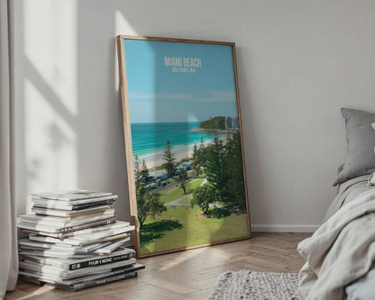 Miami Beach Gold Coast Artwork Poster Print - Travel Wall Art