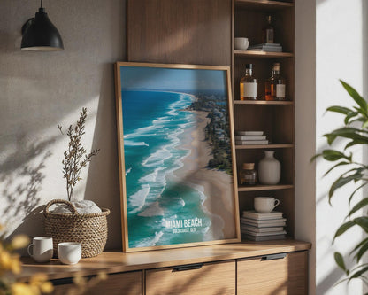 Miami Beach Wall Art Print Coastal Scene QLD Australia - Travel Wall Art