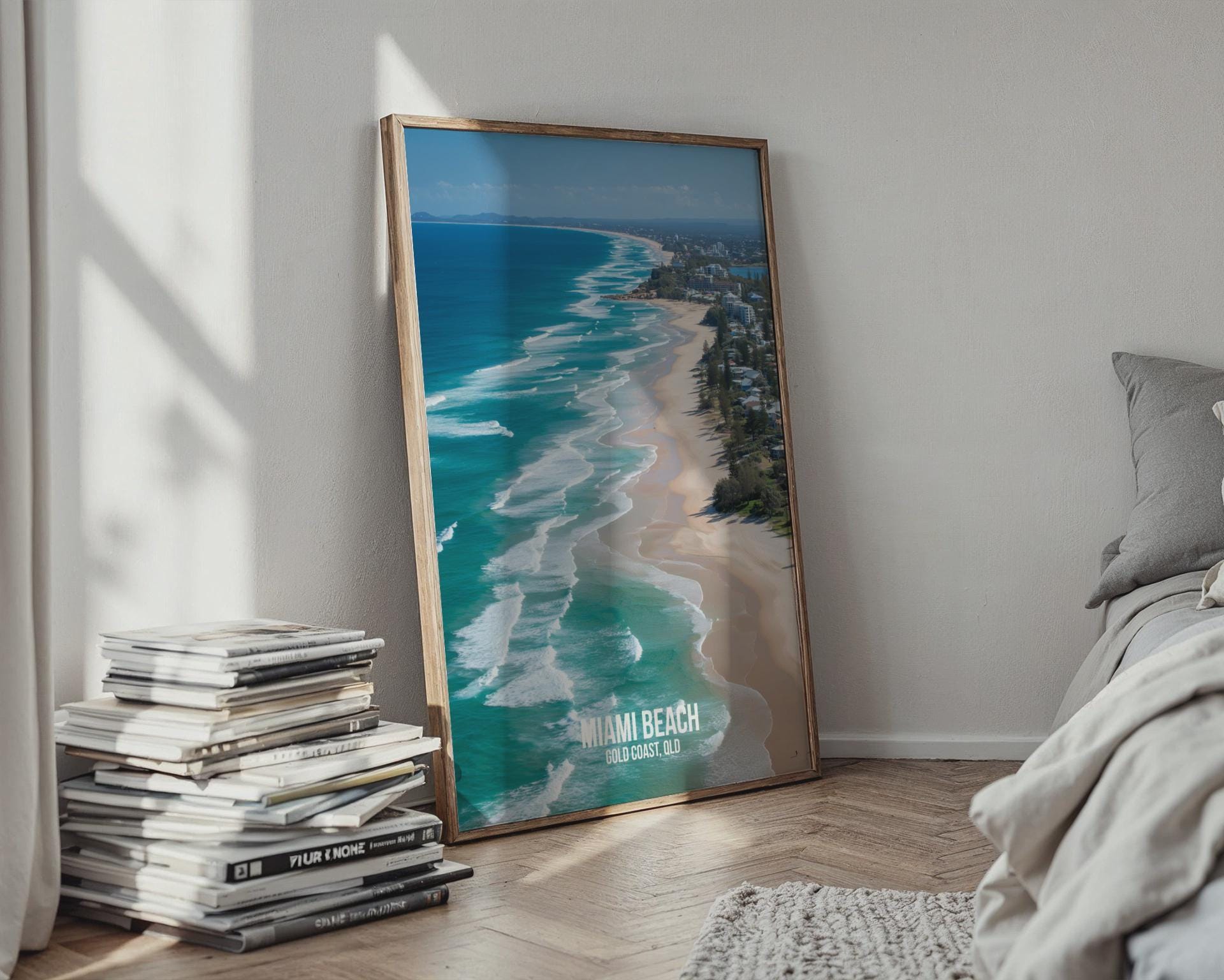 Miami Beach Wall Art Print Coastal Scene QLD Australia - Travel Wall Art