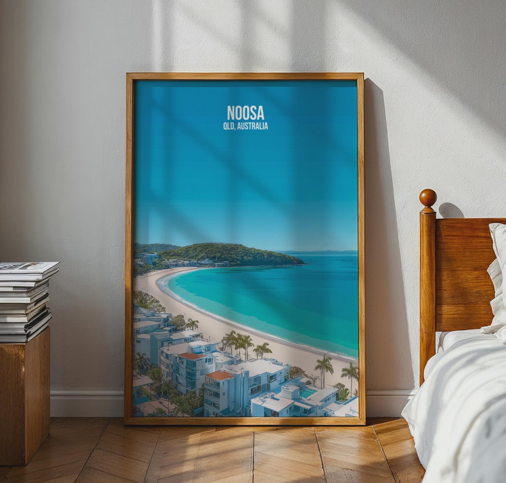 Noosa QLD Australia Art Print Beach Wall Art Minimalist Poster - Travel Wall Art