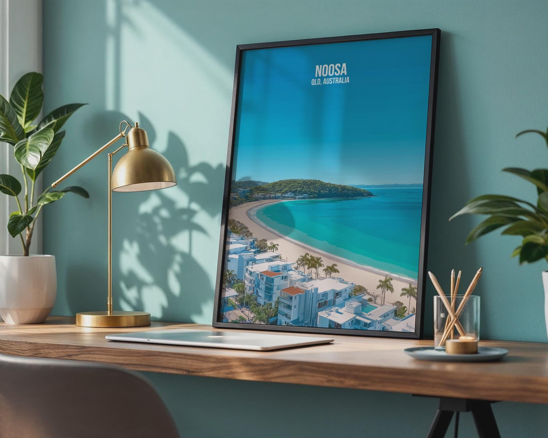 Noosa QLD Australia Art Print Beach Wall Art Minimalist Poster - Travel Wall Art