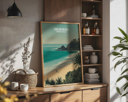 Coolum Beach Travel Art Print Coastal Scene - Travel Wall Art