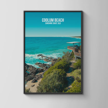 Coolum Beach Poster Sunshine Coast Wall Art - Travel Wall Art