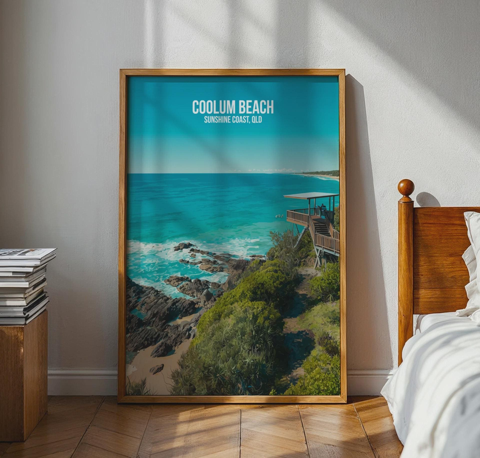 Coolum Beach Poster Sunshine Coast Wall Art - Travel Wall Art