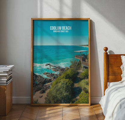 Coolum Beach Poster Sunshine Coast Wall Art - Travel Wall Art
