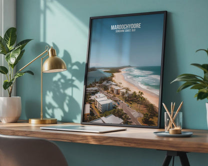 Maroochydore Beach Wall Art Sunshine Coast Queensland Poster - Travel Wall Art