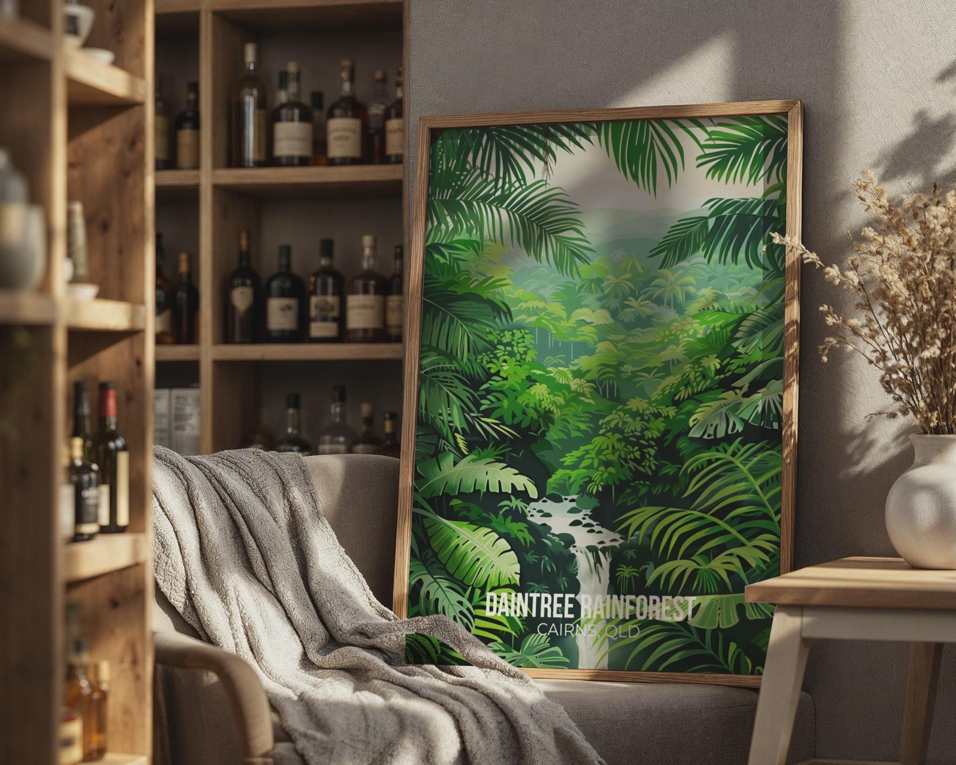 Daintree Rainforest Print Poster Wall Art in Green - Travel Wall Art