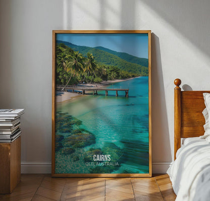 Cairns Queensland Coastal Landscape Poster Print Wall Art - Travel Wall Art