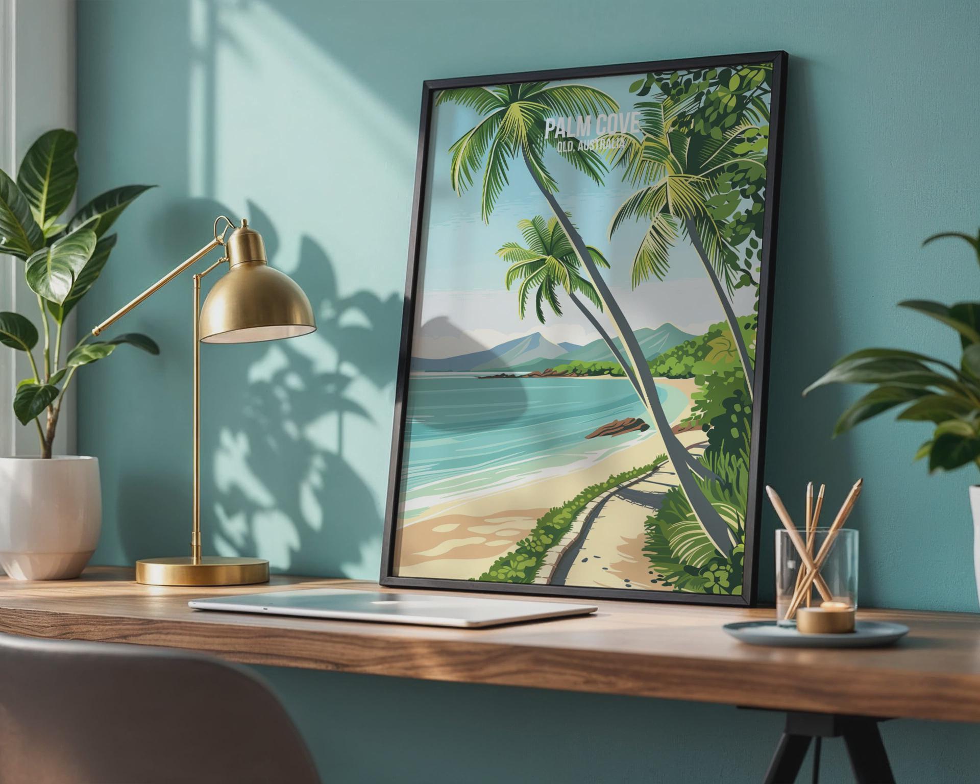 Palm Cove Travel Poster Wall Art Print QLD Australia - Travel Wall Art