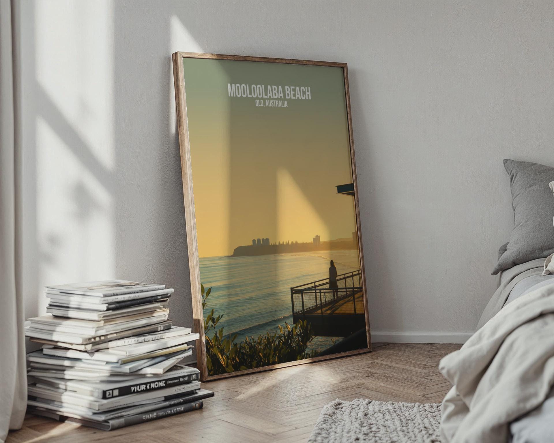 Mooloolaba Beach Print QLD Australia Wall Art Coastal Landscape - Travel Wall Art