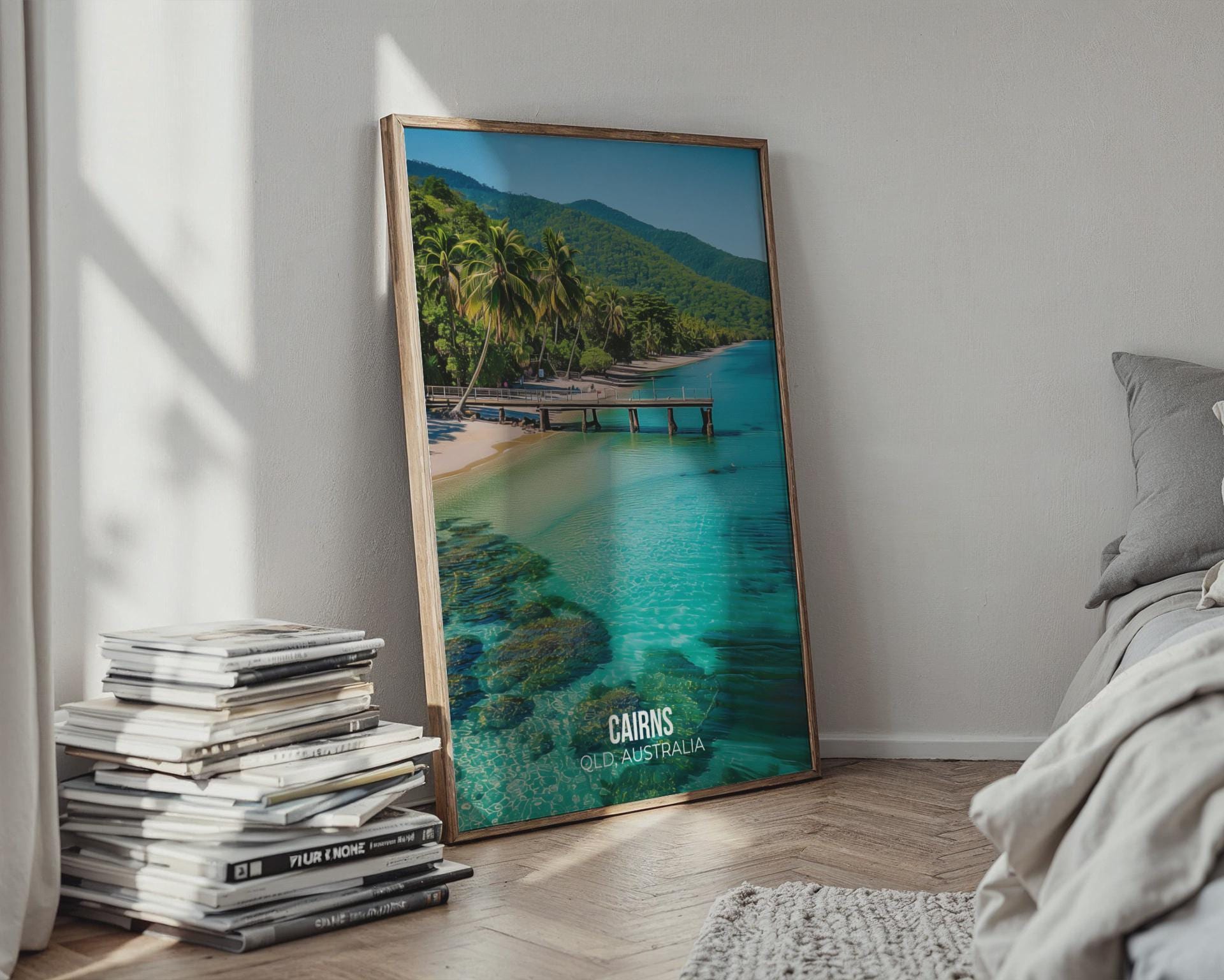 Cairns Queensland Coastal Landscape Poster Print Wall Art - Travel Wall Art
