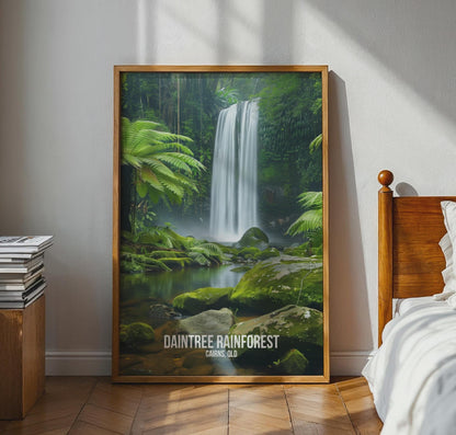 Daintree Rainforest Waterfall Poster Wall Art - Travel Wall Art