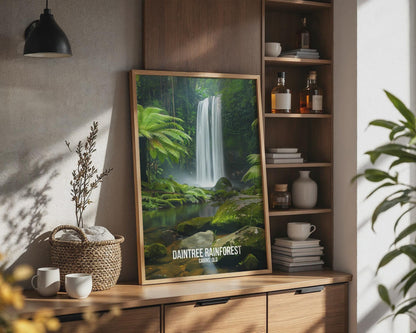 Daintree Rainforest Waterfall Poster Wall Art - Travel Wall Art