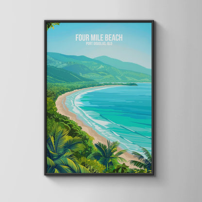 Four Mile Beach Port Douglas Poster Coastal Art - Travel Wall Art