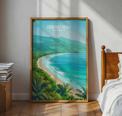 Four Mile Beach Port Douglas Poster Coastal Art - Travel Wall Art