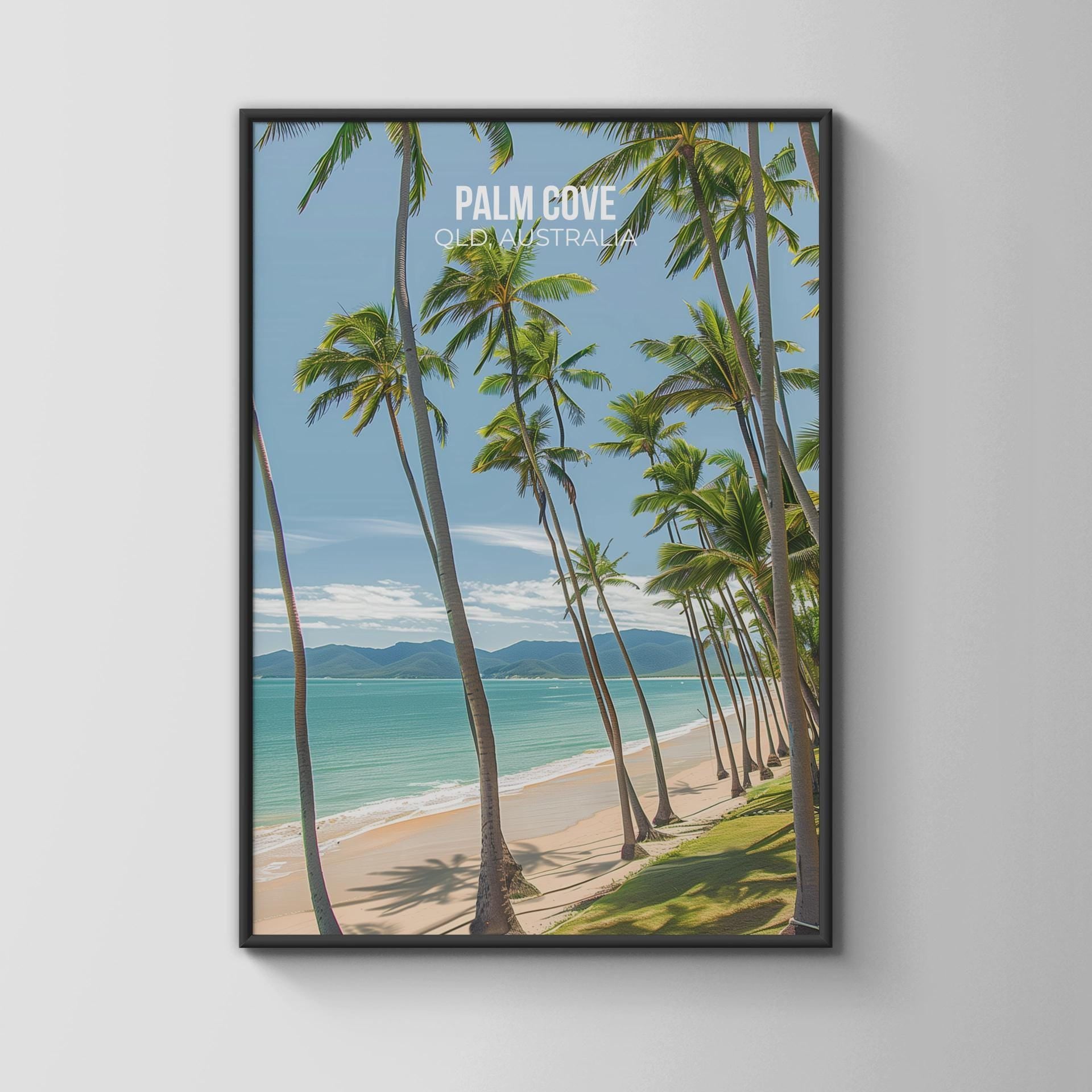 Palm Cove Tropical Beach Poster Print Wall Art - Travel Wall Art