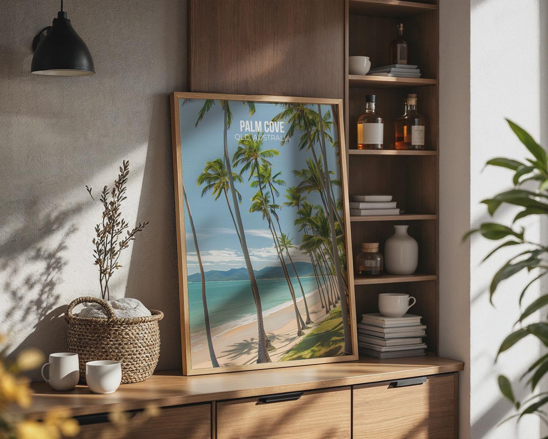 Palm Cove Tropical Beach Poster Print Wall Art - Travel Wall Art