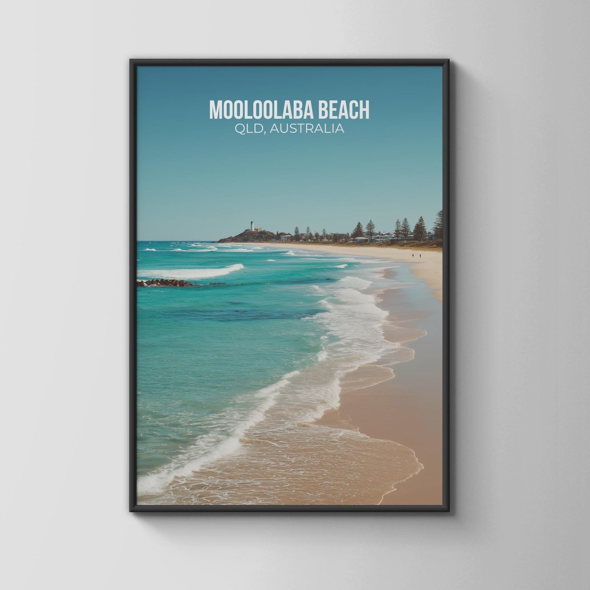 Mooloolaba Beach Print QLD Australia Coastal Wall Art - Travel Wall Art