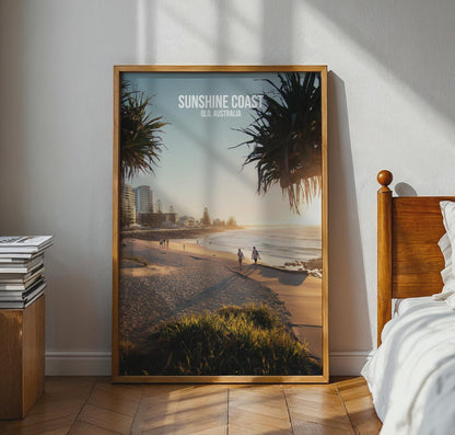 Sunshine Coast QLD Australia Beach Poster Art Print - Travel Wall Art
