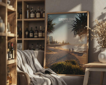 Sunshine Coast QLD Australia Beach Poster Art Print - Travel Wall Art