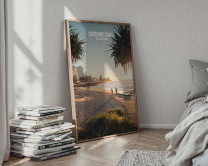 Sunshine Coast QLD Australia Beach Poster Art Print - Travel Wall Art