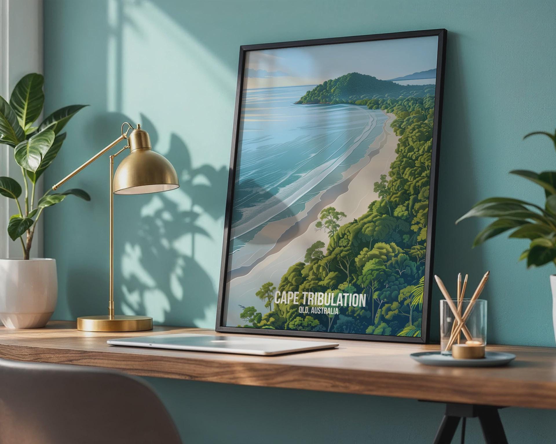 Cape Tribulation Art Print Landscape Poster Australia Beach Scene - Travel Wall Art