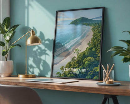 Cape Tribulation Art Print Landscape Poster Australia Beach Scene - Travel Wall Art