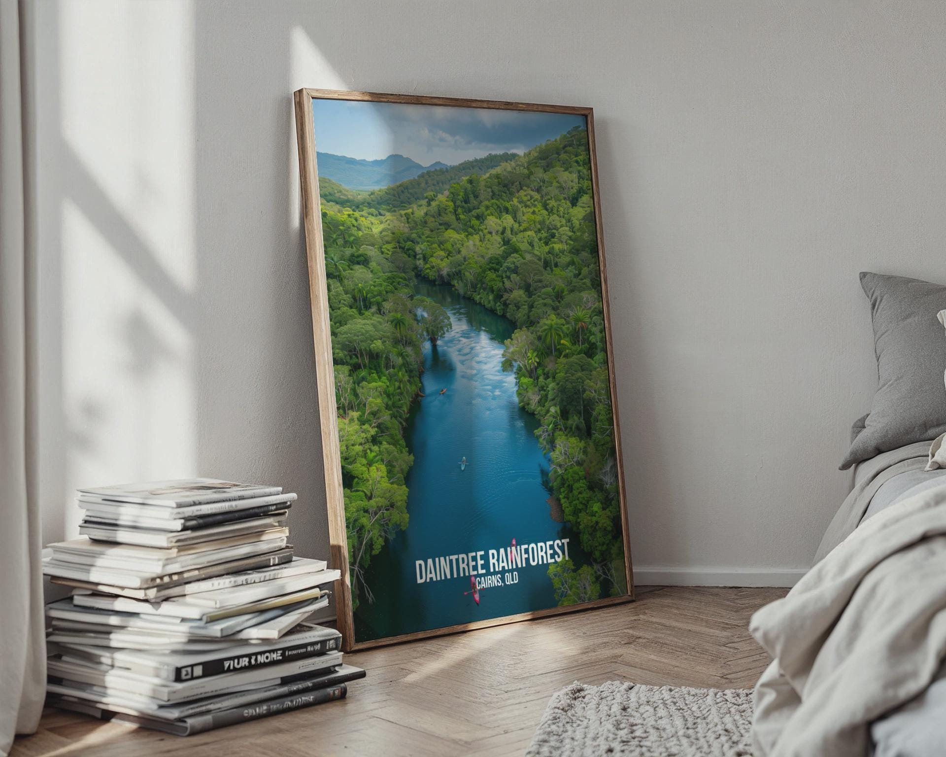 Daintree Rainforest Poster Canoeing Scene - Travel Wall Art
