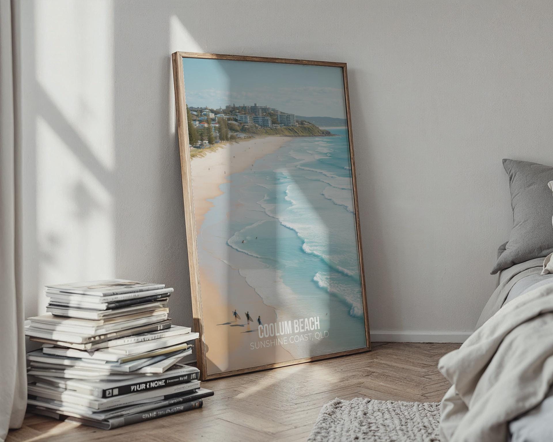 Coolum Beach Wall Art Coastal Print Poster QLD Australia - Travel Wall Art