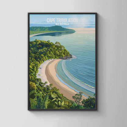 Cape Tribulation Beach and Forest Poster Art Print - Travel Wall Art